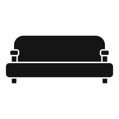 Kanepe ikonu basit vektör. Oda mobilyası. İç mekan