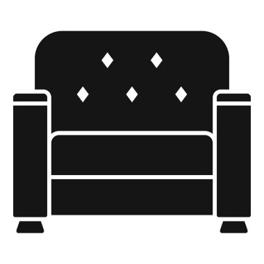 Koltuk rahatlatma simgesi basit vektör. İç mobilyalar. Modern kişi