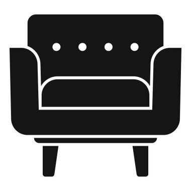 Rahatla koltuk simgesi basit vektör. Mobilya koltuğu. Seyahat tatili