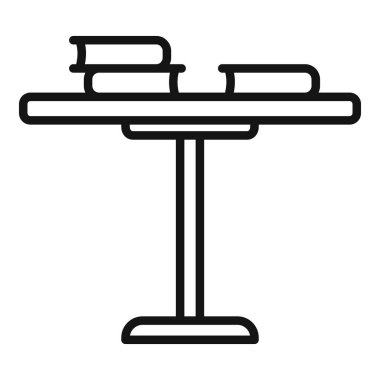 Kitap tablosu ana hatları vektörü okunuyor. Ofis içi. Rahatla VIP.