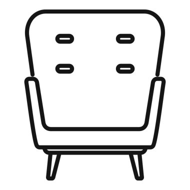 Büyük koltuk simgesi ana hatlı vektör. İç mobilyalar. Tatil erişimi