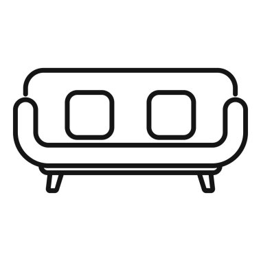 Rahat bölge kanepe ikonu taslak vektörü. Oda mobilyası. İnsan hayatı