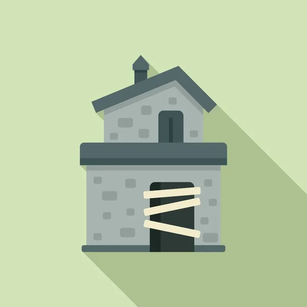 ゴシック様式の家のアイコンフラットベクトル 気味の悪い恐怖 ゴーストビル — ストックベクタ