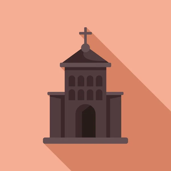 Gruselige Kirche Haus Ikone Flachen Vektor Gruselig Gruselige Nacht — Stockvektor