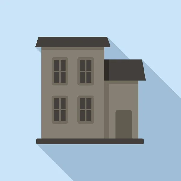 Monstre Maison Effrayant Icône Vecteur Plat Une Nuit Effrayante Manoir — Image vectorielle