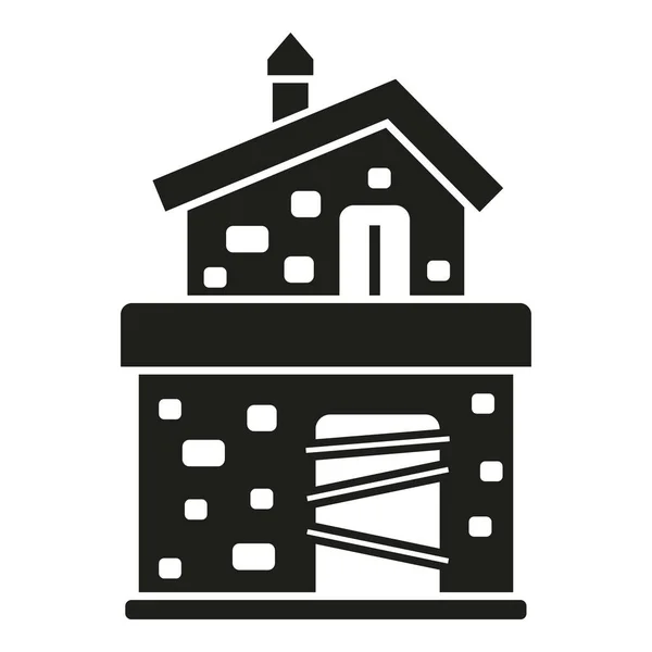 Gothic House Icon Simple Vector Creepy Horror Ghost Building — Stock Vector