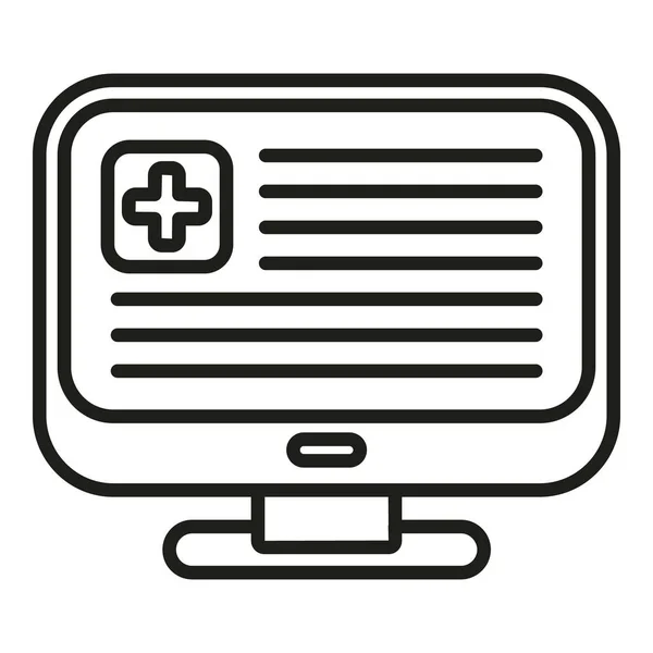 Online Ikona Pacienta Plochý Vektor Online Lékařská Konzultace Klinická Služba — Stockový vektor