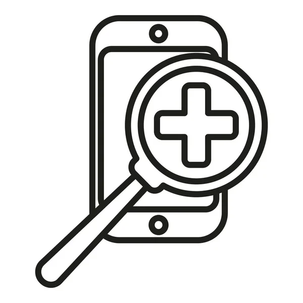Suchen Sie Den Umrissvektor Der Medizinischen Hilfe Online Arzt Gesundheitswesen — Stockvektor