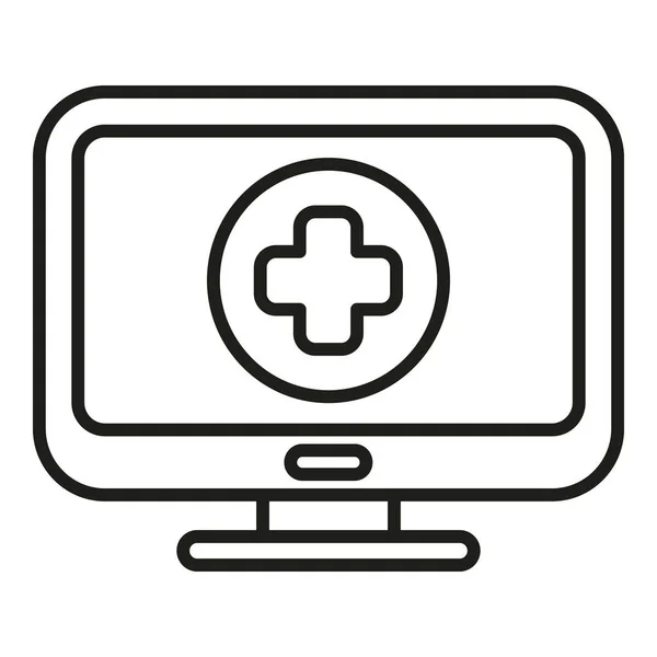 Icône Application Médicale Contour Vecteur Médecine Clinique Soins Service — Image vectorielle