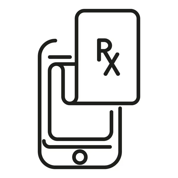 Dna Online Ikona Usługi Zarys Wektor Pacjent Medyczny Zdrowie Mobilne — Wektor stockowy