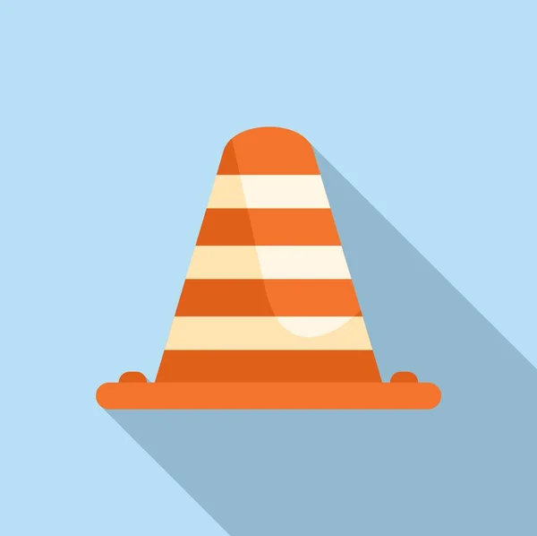 Road Cone Icon Flat Vector Parking Space Street Traffic — Stock Vector