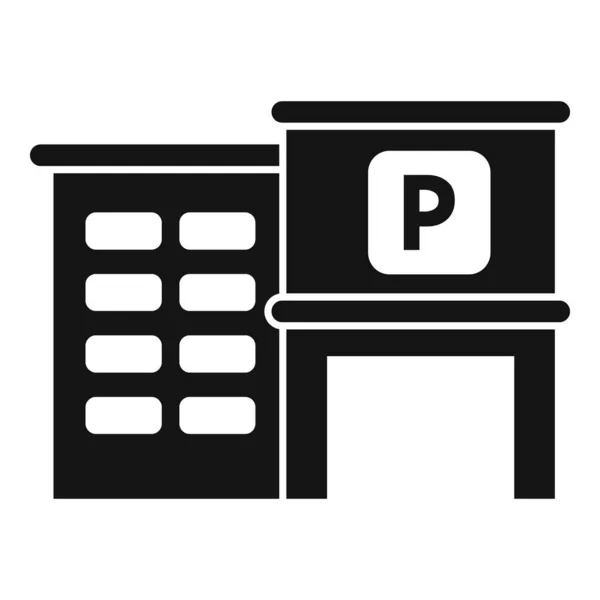 Betald Parkering Byggnad Ikon Enkel Vektor Parkeringen Zontransport — Stock vektor
