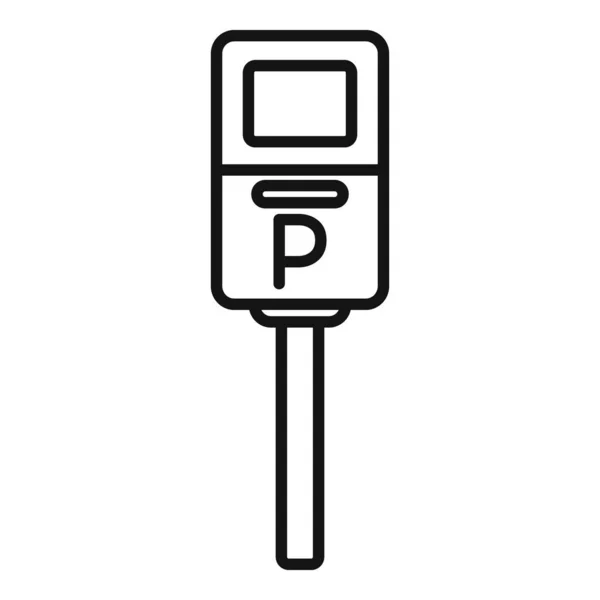 Parkering Ikon Kontur Vektor Rymdsäkerhet Zonplats — Stock vektor