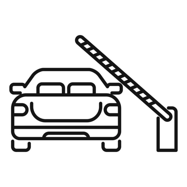Zaplacené Auto Ikony Obrys Vektoru Vesmírná Garáž City Road — Stockový vektor