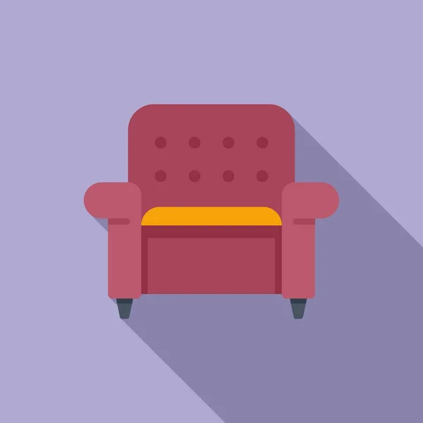 Lounge Ikon Kulit Kursi Vektor Datar Ruangan Interior Sofa Santai - Stok Vektor