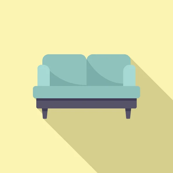 Soft Room Sofa Ikovaný Plochý Vektor Cestovní Interiér Zóna Dovolené — Stockový vektor