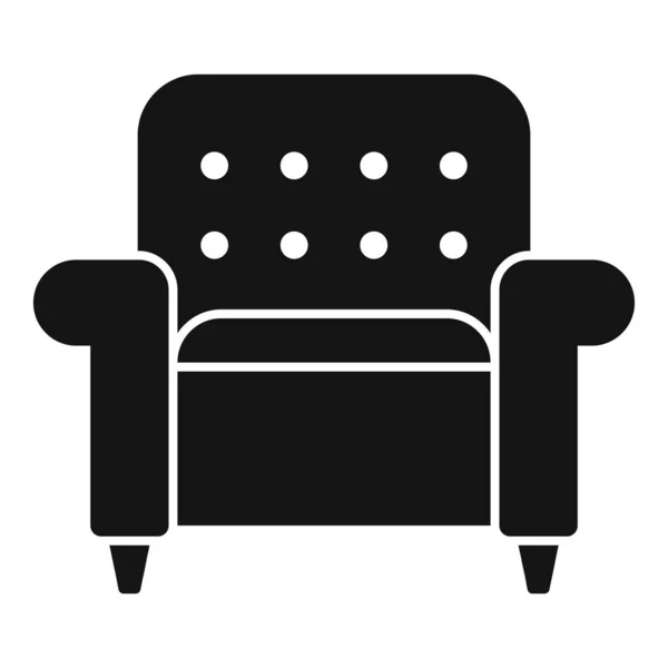 Lounge Δερμάτινη Πολυθρόνα Εικονίδιο Απλό Διάνυσμα Δωμάτιο Εσωτερικό Καναπές Χαλάρωσε — Διανυσματικό Αρχείο
