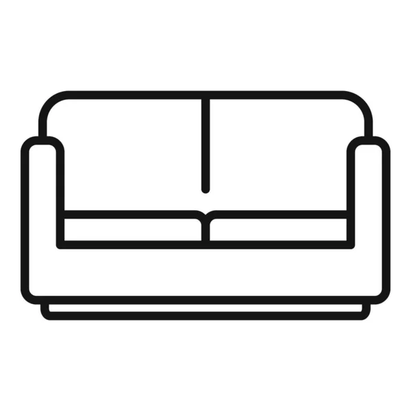 Lounge Ikon Sofa Tekstil Garis Besar Vektor Perabotan Dalam Kursi - Stok Vektor