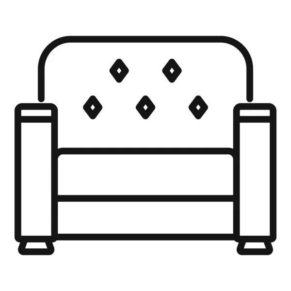 Sofa Relax Ikon Körvonalvektor Belső Bútorok Modern Személy — Stock Vector