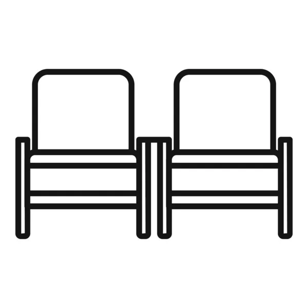 奢华座椅图标轮廓矢量 房间家具 放轻松 — 图库矢量图片