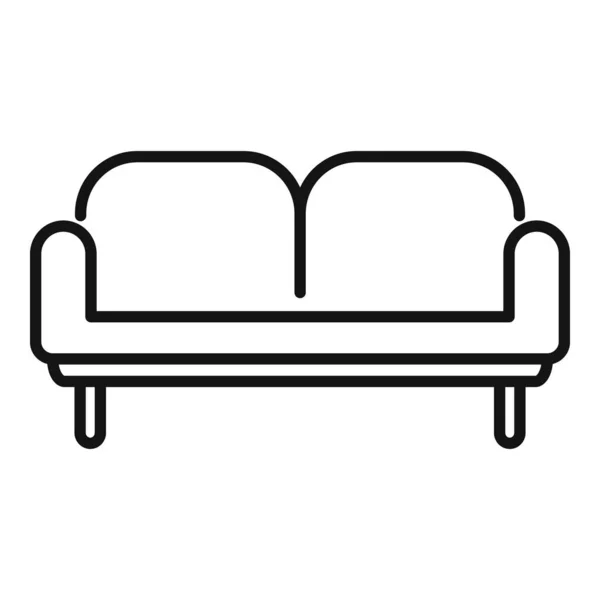 Soft Sofa Icon Outline Vector Interior Furniture Relax Design — Stock Vector