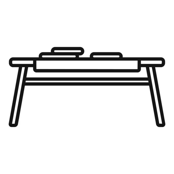 Umrissvektor Des Tabellen Symbols Inneneinrichtung Wohndesign — Stockvektor