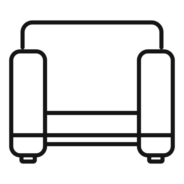 ルームアームチェアアイコンアウトラインベクトル 室内ソファ 近代的なスタイル — ストックベクタ
