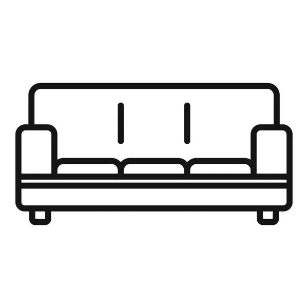 Style Canapé Icône Contour Vecteur Meubles Chambre Vacances Modernes — Image vectorielle