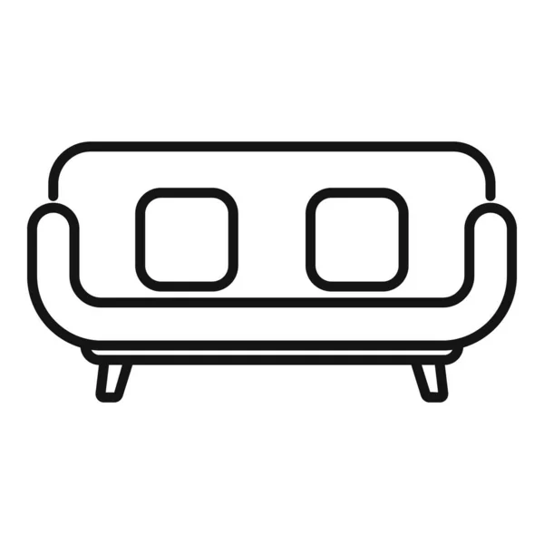 放松区域沙发图标轮廓矢量 房间家具 人的生命 — 图库矢量图片