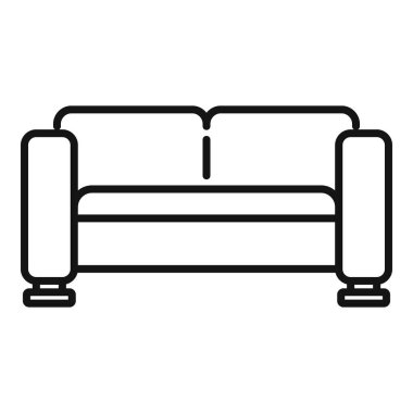 Yumuşak kanepe ikonu ana hat vektörü. İç mekan. Rahatla VIP.