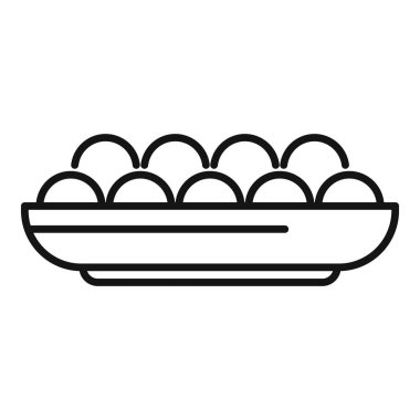 D vitamini havyar ikonu ana hatları vektörü. Besin maddesi. Ton balığı diyeti