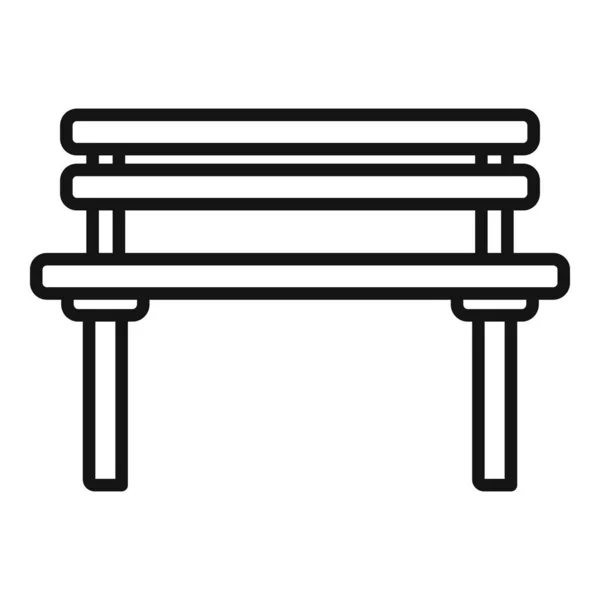 公园木凳图标轮廓矢量 休息室房间 室外家具 — 图库矢量图片