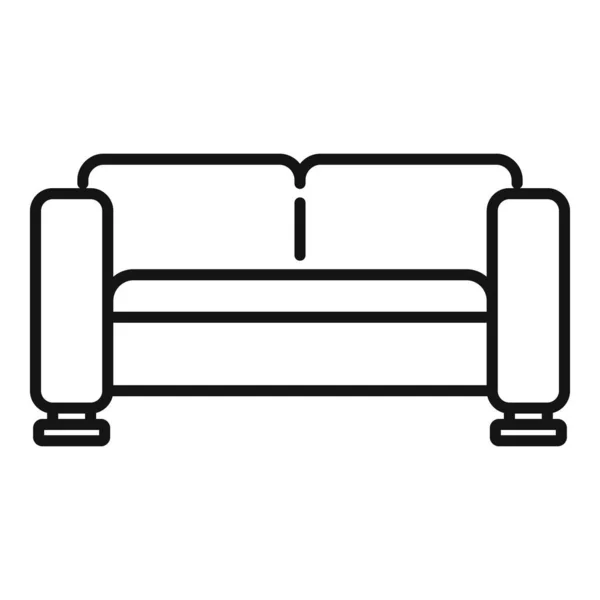Soft Sofa Icon Outline Vector Home Interior Relax Vip — Stock Vector