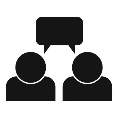 Takım sohbet simgesi basit vektör. İş güvencesi. Çekirdek çalışması