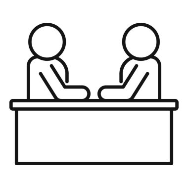 Takım ikonu ana hat vektörüne odaklan. Sosyal işler. Çekirdek el