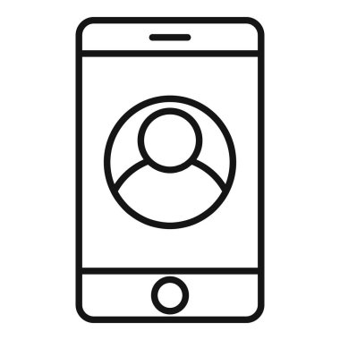 Akıllı telefon güven ikonu ana hatları vektörü. Sosyal işler. Görevi