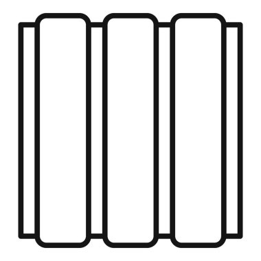 Metal çatı simgesi ana hat vektörü. Bina inşaatı. Çelik çatı.