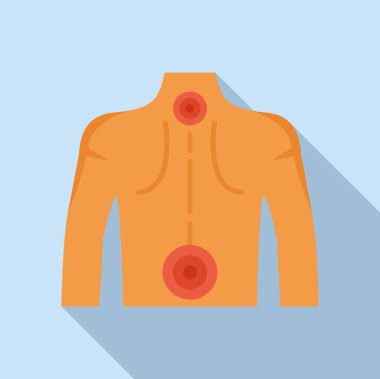 Omurga ağrısı ikonu düz vektör. Eklem hastalığı. Tedavi iskeleti