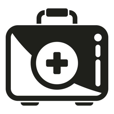 İlk yardım çantası simgesi basit bir vektör. Tıbbi hastalık. Doktor Hastanesi