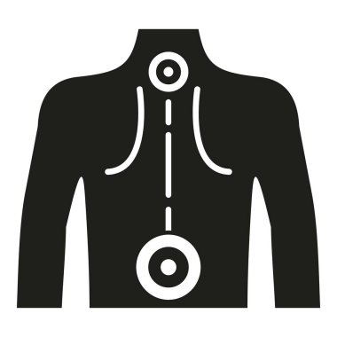 Omurga ağrısı simgesi basit bir vektör. Eklem hastalığı. Tedavi iskeleti