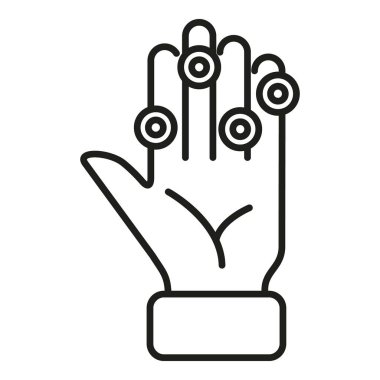 El sağlığı ikonu ana hatları vektörü. Tıbbi hastalık. Tıbbi birleşim