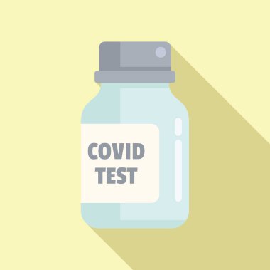 Kapsamlı test kavanozu ikonu düz vektörü. Burun kontrolü. Virüs laboratuarı