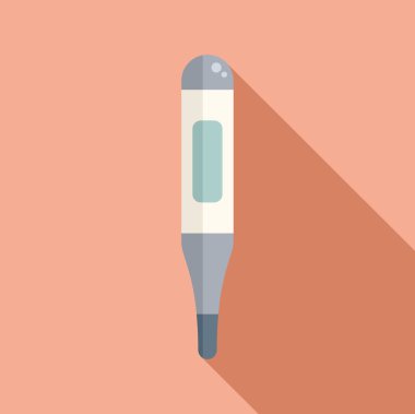 Ev termometre simgesi düz vektör. Burun kontrolü. Tıp hemşiresi