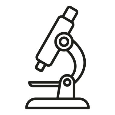 Kapsamlı test mikroskop simgesi ana hat vektörü. Corona Laboratuvarı. Doktor kontrol et.
