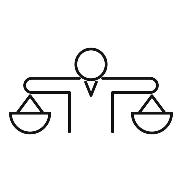 Focus Balance Icon Outline Vector Social Trust Team Person — Stock Vector