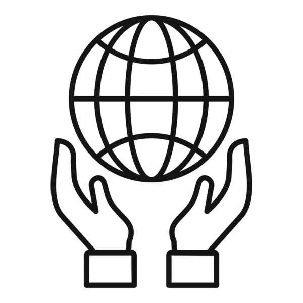 Global Trust Icon Outline Vektor Social Corporate Konzernstrategie — Stockvektor