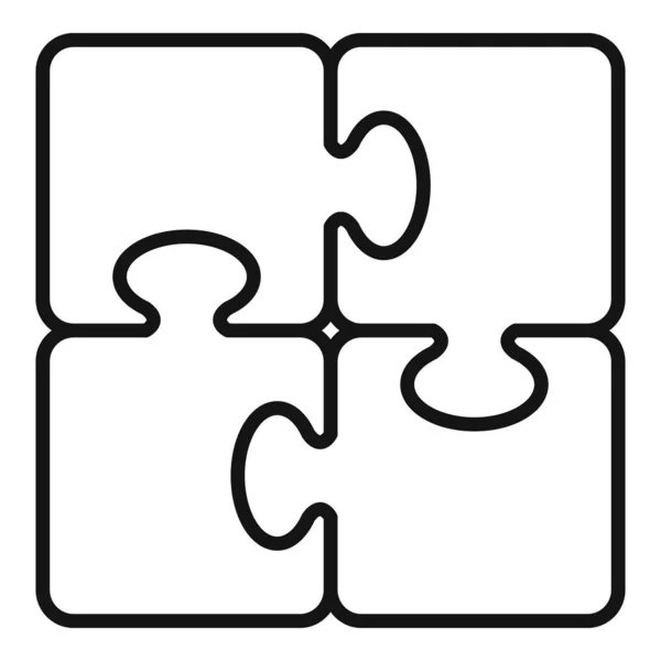 Puzzle Kern Symbol Umrissvektor Gesellschaftliches Vertrauen Fokus Team — Stockvektor