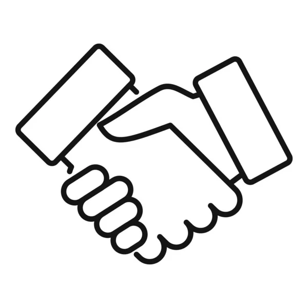 Vertrauen Sie Dem Umrissvektor Des Handshake Symbols Social Corporate Kern — Stockvektor