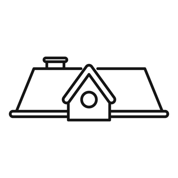 Roof Icon Outline Vector House Repair Roofer Steel — Stock Vector