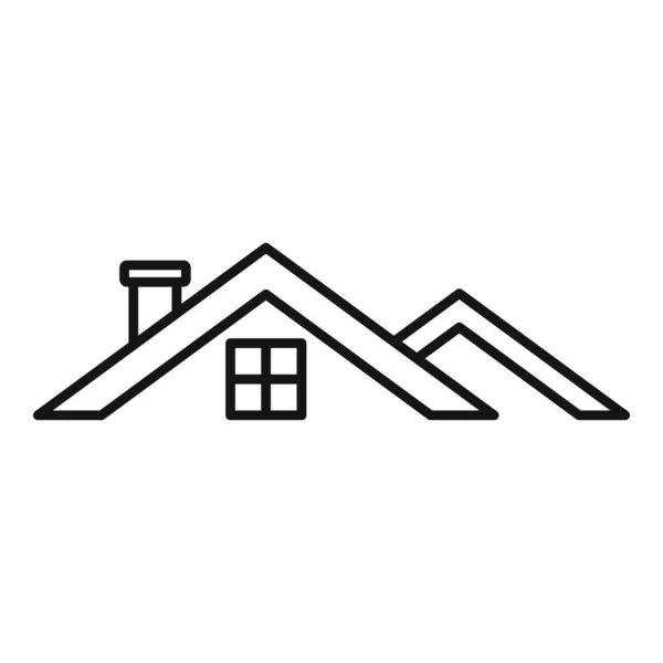 修理屋顶图标轮廓矢量 房屋建造 屋顶金属 — 图库矢量图片